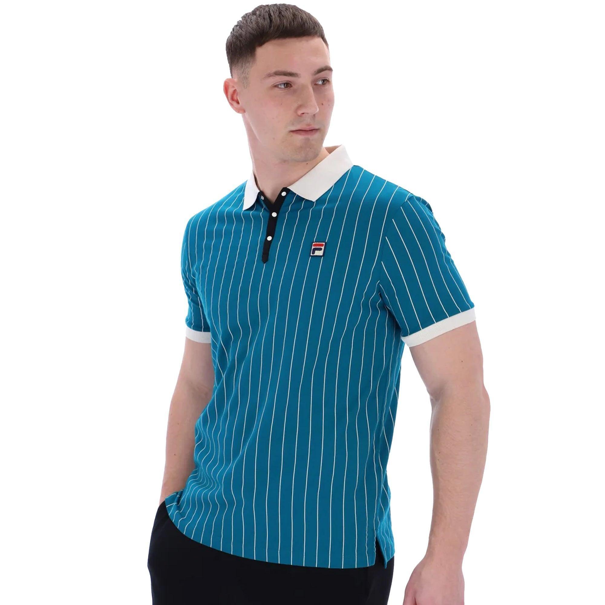 Fila BB1 Classic Striped Polo Shirt Deep Lagoon/Gardenia/Black 4/4