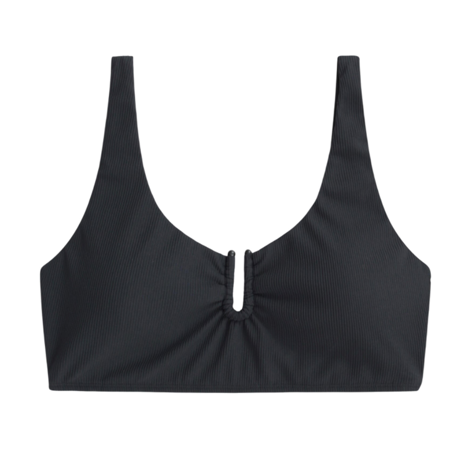 Womens/Ladies Florence Ribbed Bikini Top (Black) 1/2