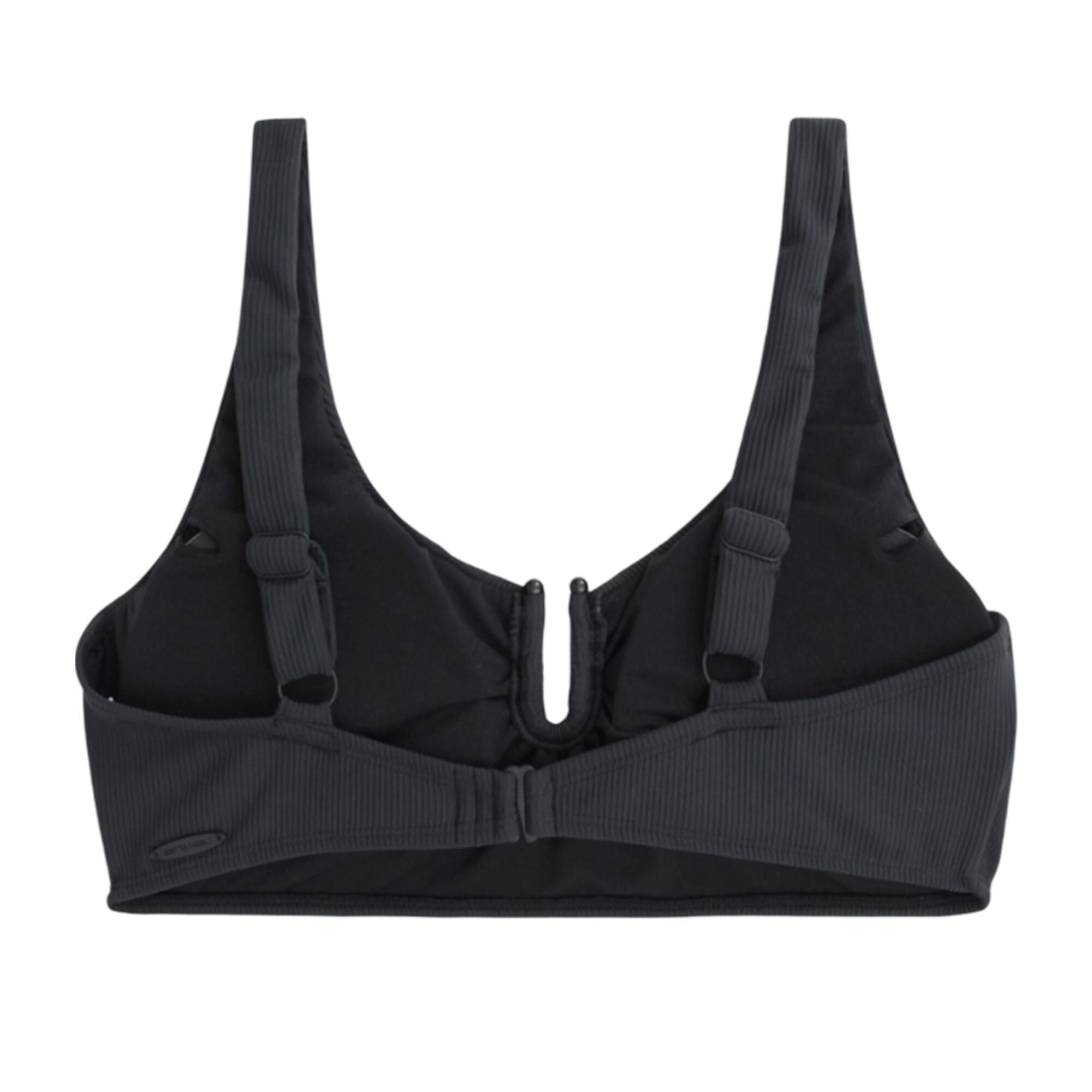 Womens/Ladies Florence Ribbed Bikini Top (Black) 2/2