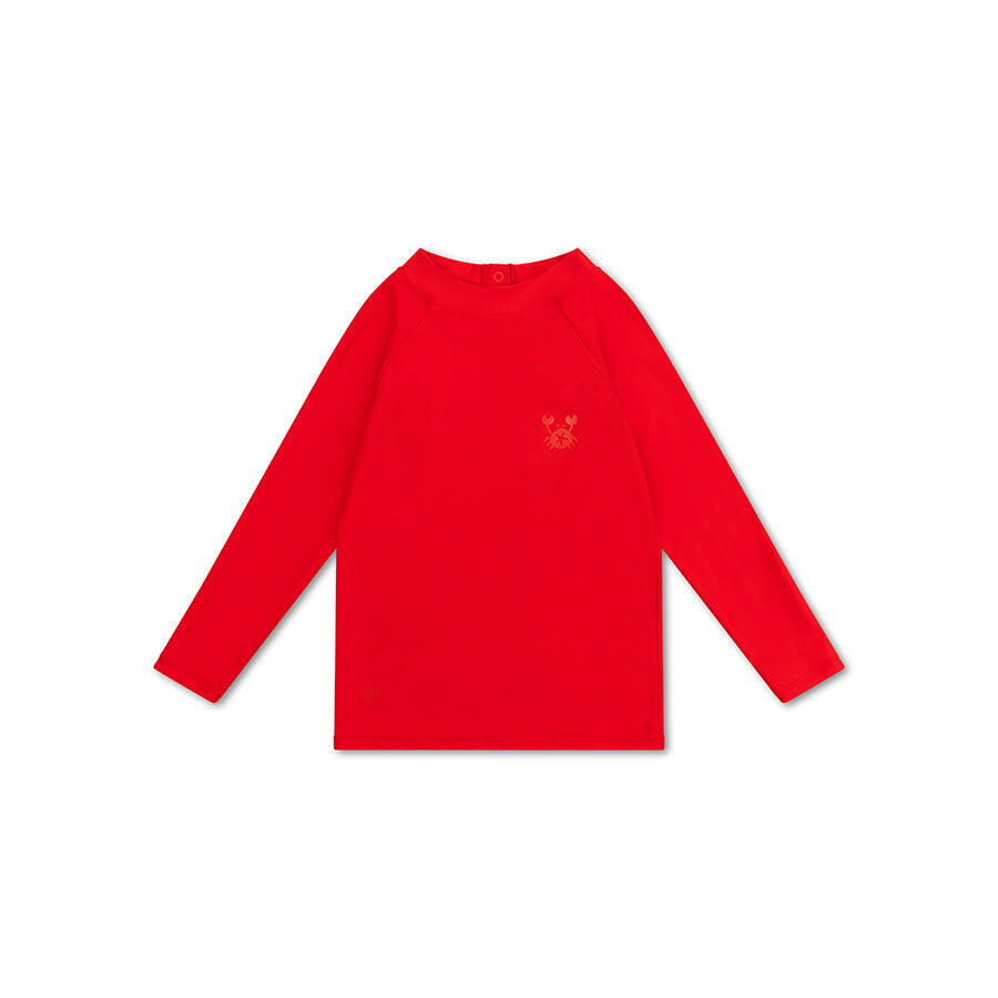 SWIM ESSENTIALS Swim Essentials | Maglia Granchi Anti-UV Beige/Rossa con Maniche Lunghe