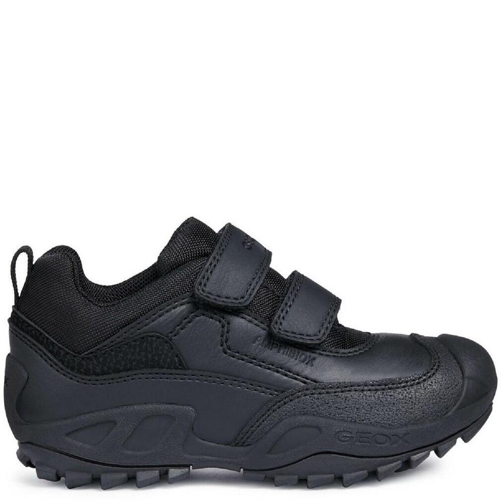 Boys New Savage Abx Leather Trainers (Black) 3/4