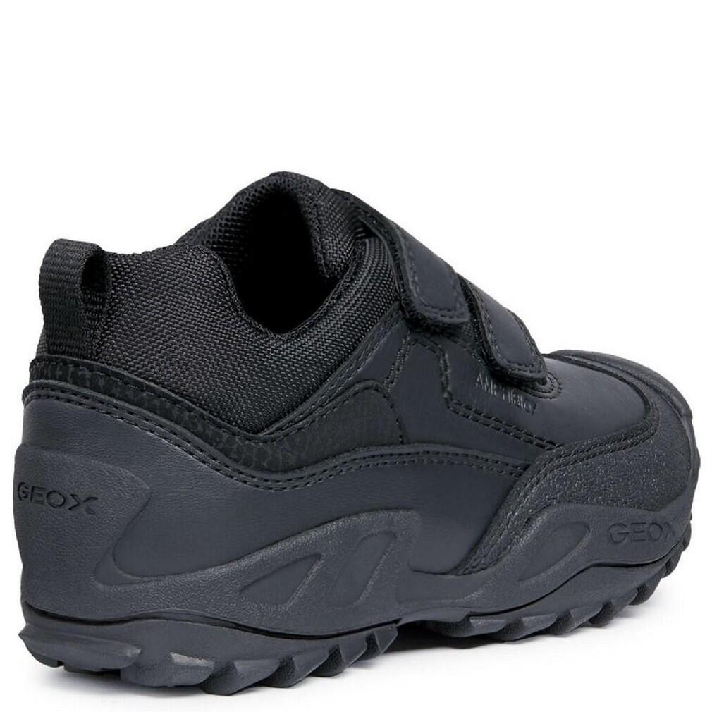Boys New Savage Abx Leather Trainers (Black) 2/4