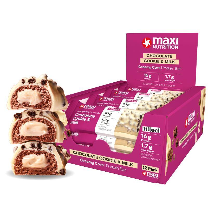 MAXINUTRITION Creamy Core Bar Chocolate Cookie & Milk x 12 Bars