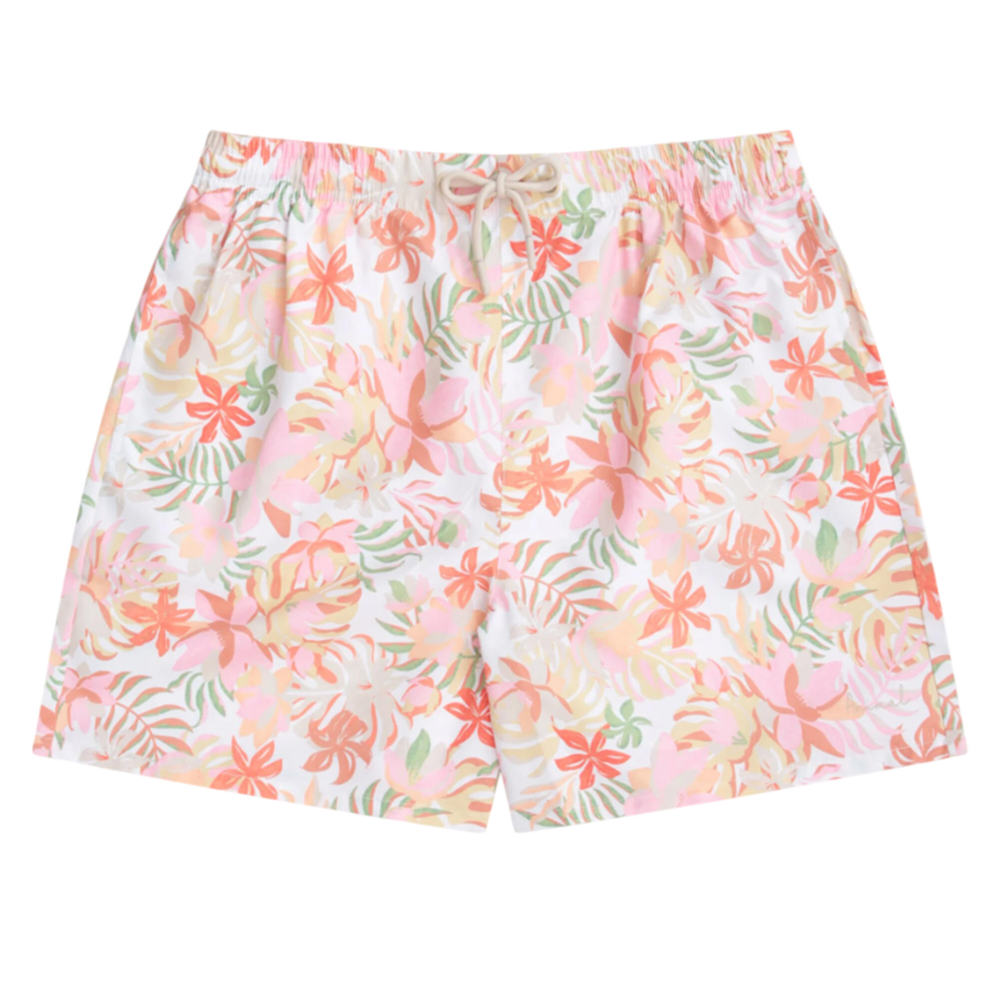 Womens/Ladies Reeva Printed Swim Shorts (Off White) 1/2