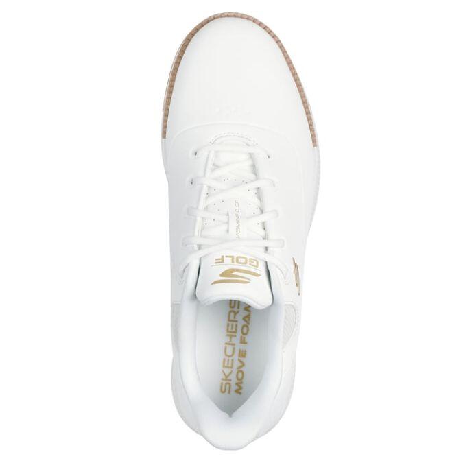 Skechers Go Golf Jasmine 2GF Dames Golfschoenen Wit Goud 3/5