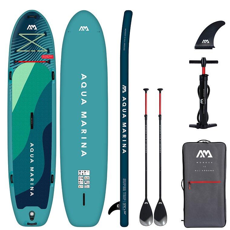 Deska SUP rekreacyjna unisex Aqua Marina Supertrip 12’6 zestaw z 2 wiosłami SUP 1/7
