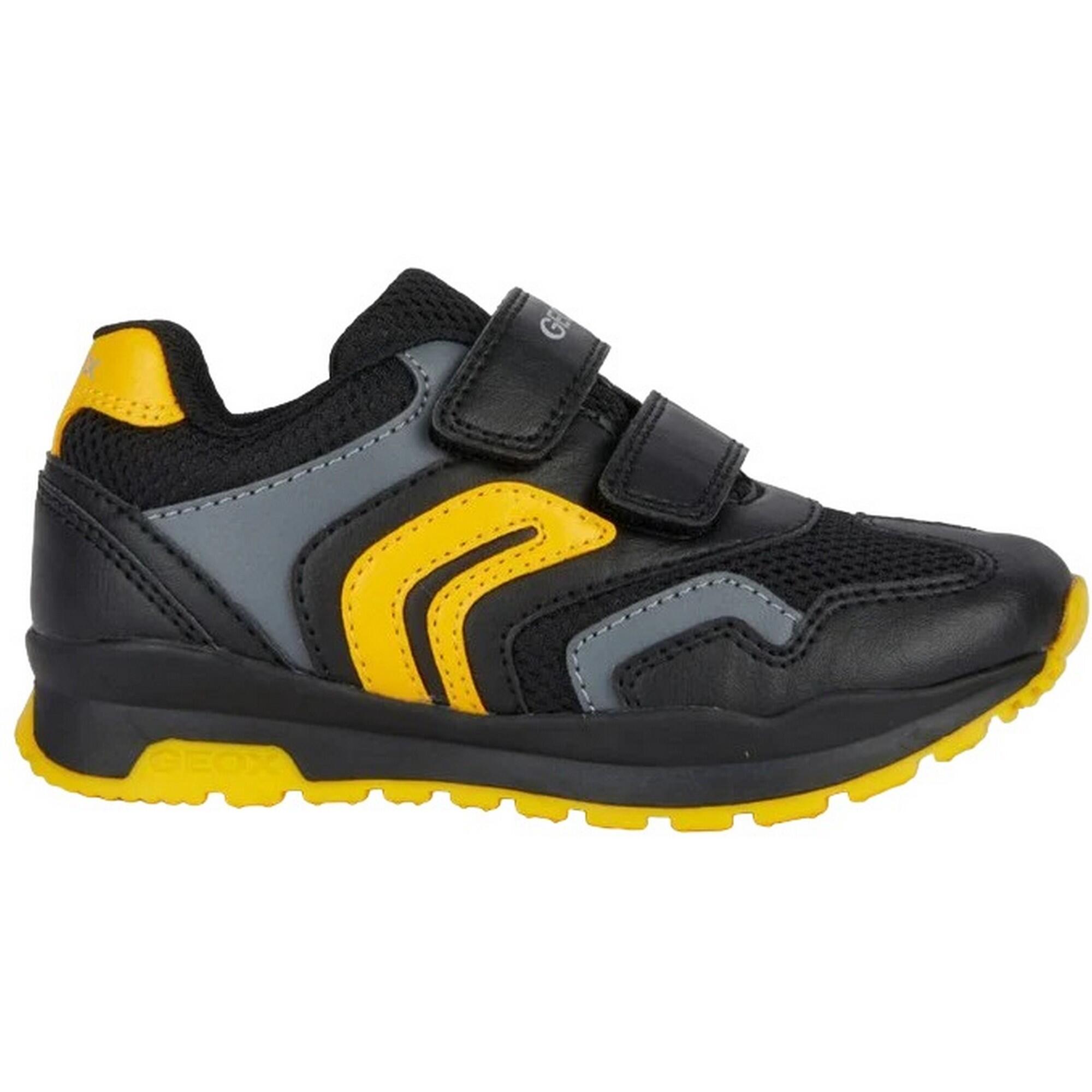 Sneaker "Pavel", Leder Kinder Schwarz/Gelb 3/4