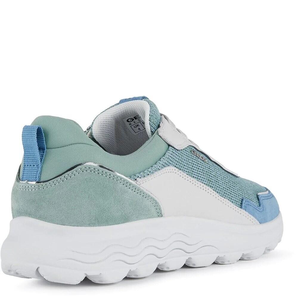 Womens/Ladies Spherica Nappa Leather Trainers (White/Green) 3/3