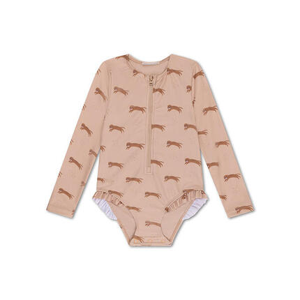 Maillot de bain anti-UV fille avec manches - Marron - Roamer - 122/128