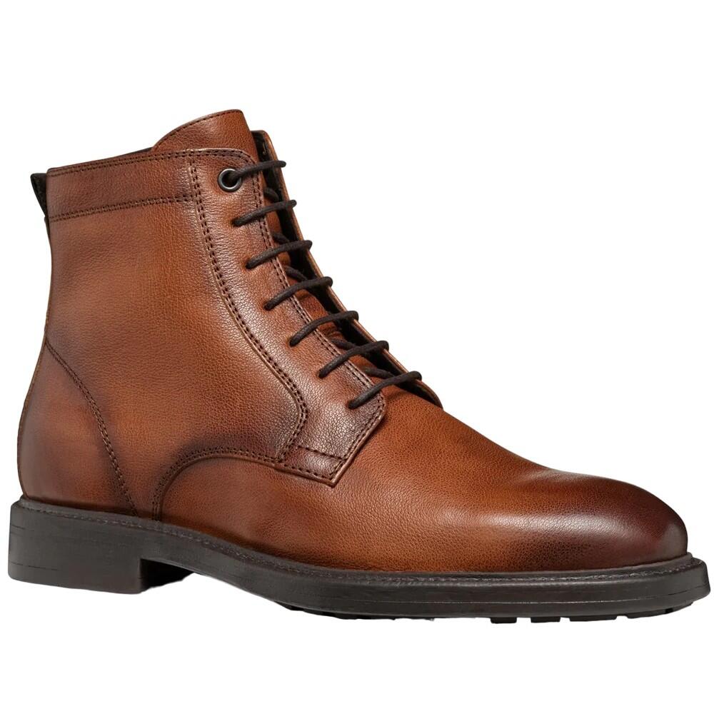 Mens Tiberio Patent Leather Ankle Lace Up Boots (Cognac) 1/4
