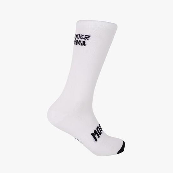 Calze ciclismo estive bianche traspiranti Mooquer Dramma Pro