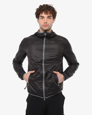 giacca piombo e navy da uomo in mat. sintetico da fitness