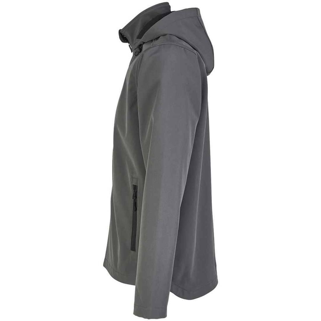 Mens Race Hooded Soft Shell Jacket (Charcoal) 3/4