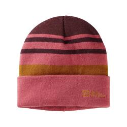 Bonnet rayé K — Jack Wolfskin Enfant, Boysenberry/Turquoise, M