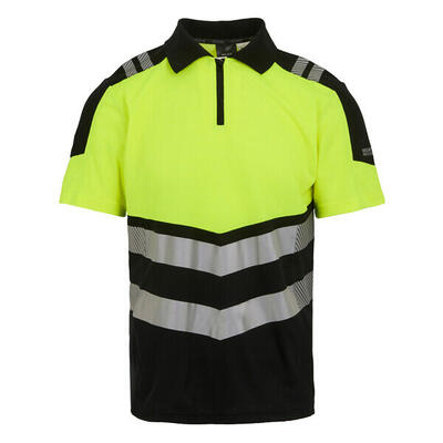 Heren hivis poloshirt (zwart/oranje)