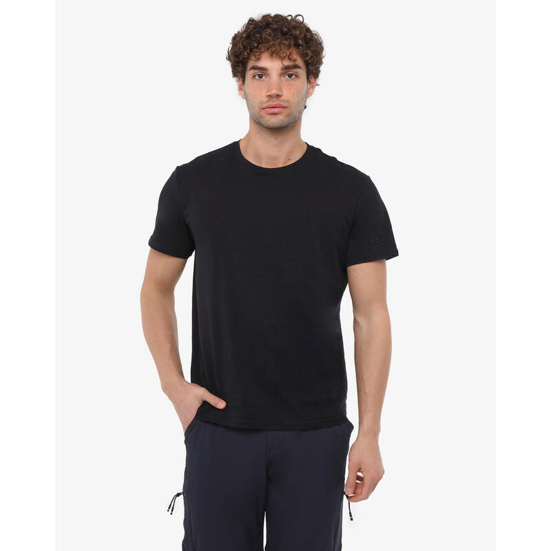 T-shirt de fitness en coton bleu marine pour homme et femme