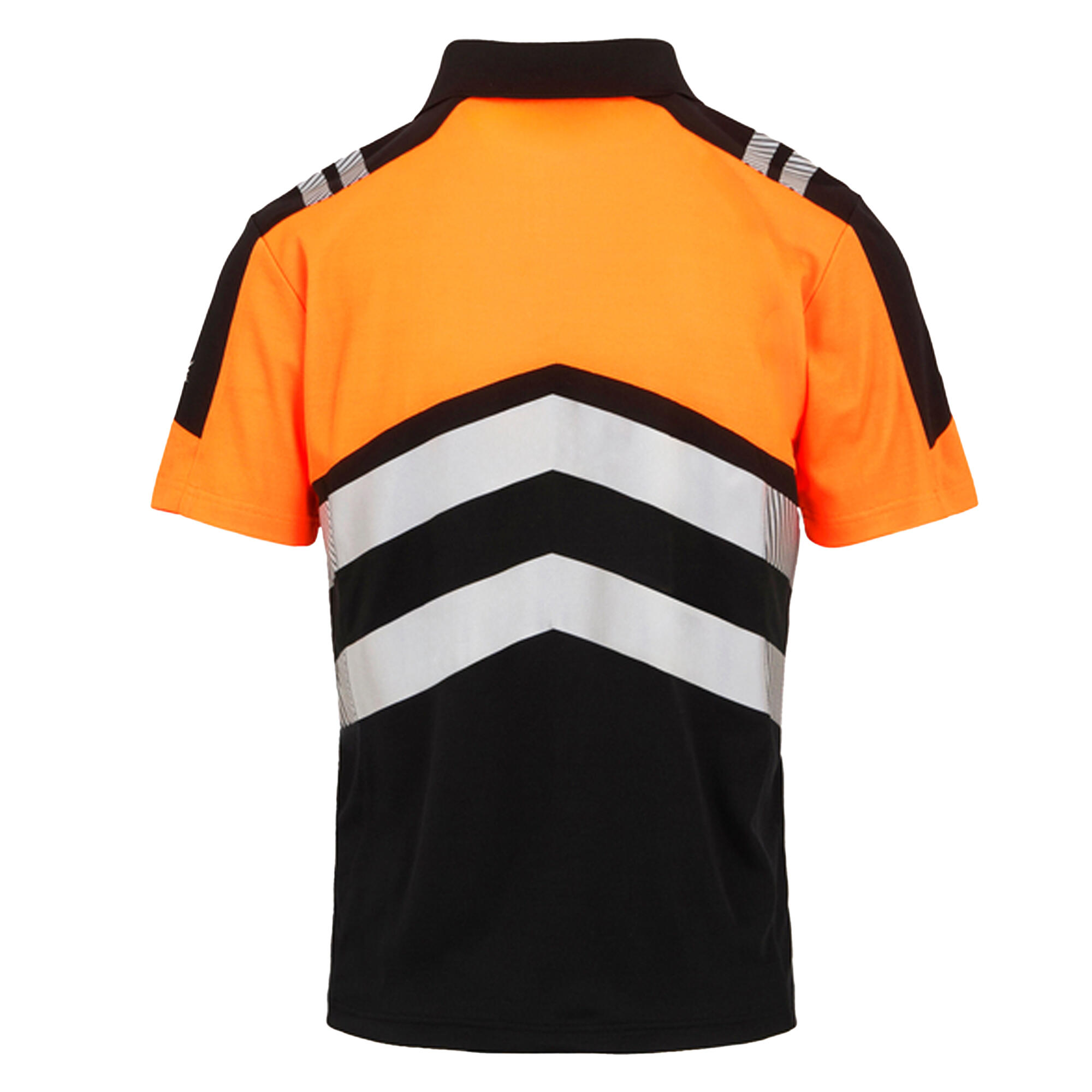 Mens HiVis Polo Shirt (Black/Orange) 2/5
