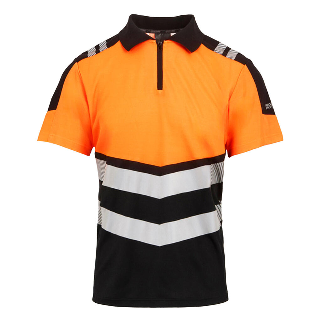 Mens HiVis Polo Shirt (Black/Orange)