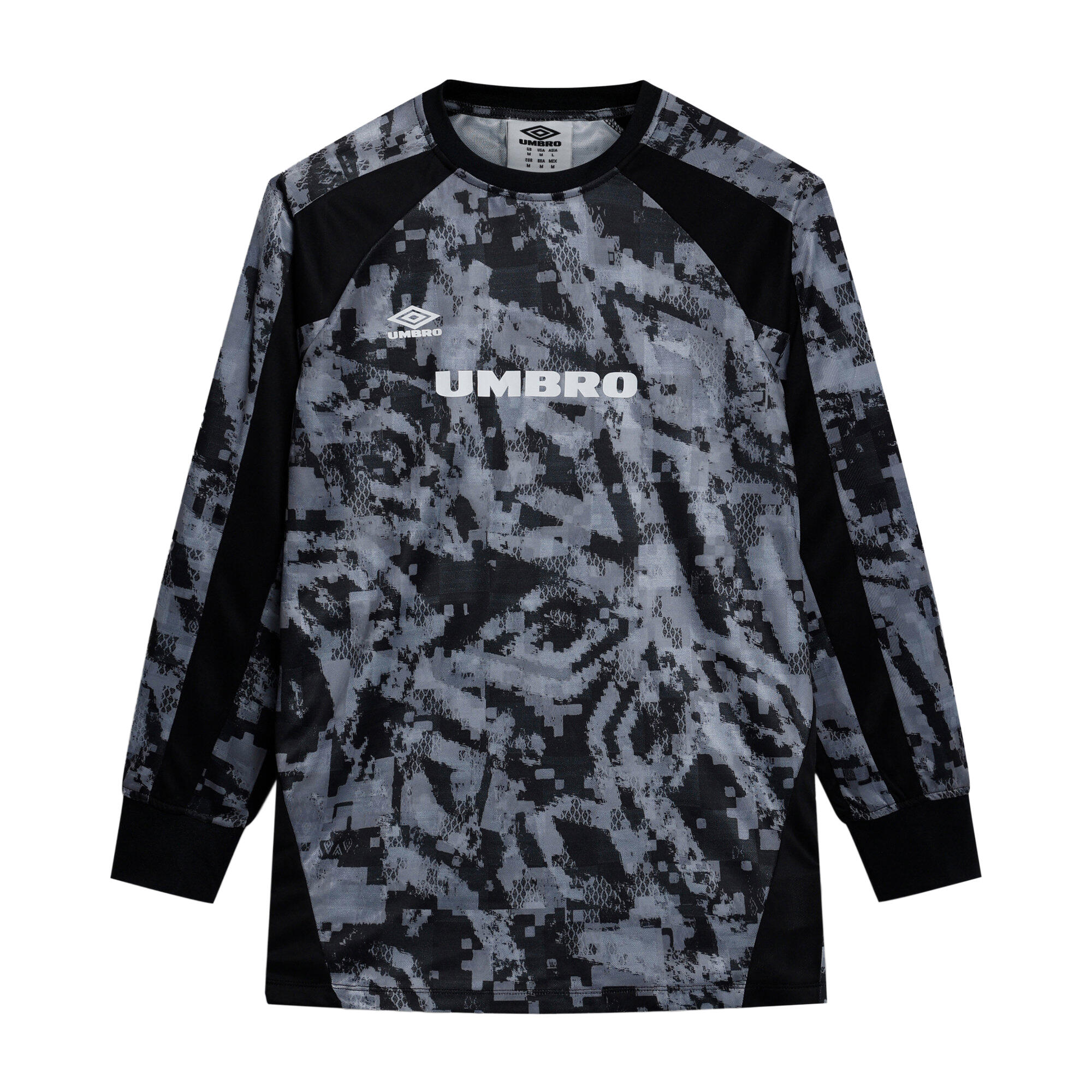 UMBRO Mens Printed LongSleeved Jersey (Black)