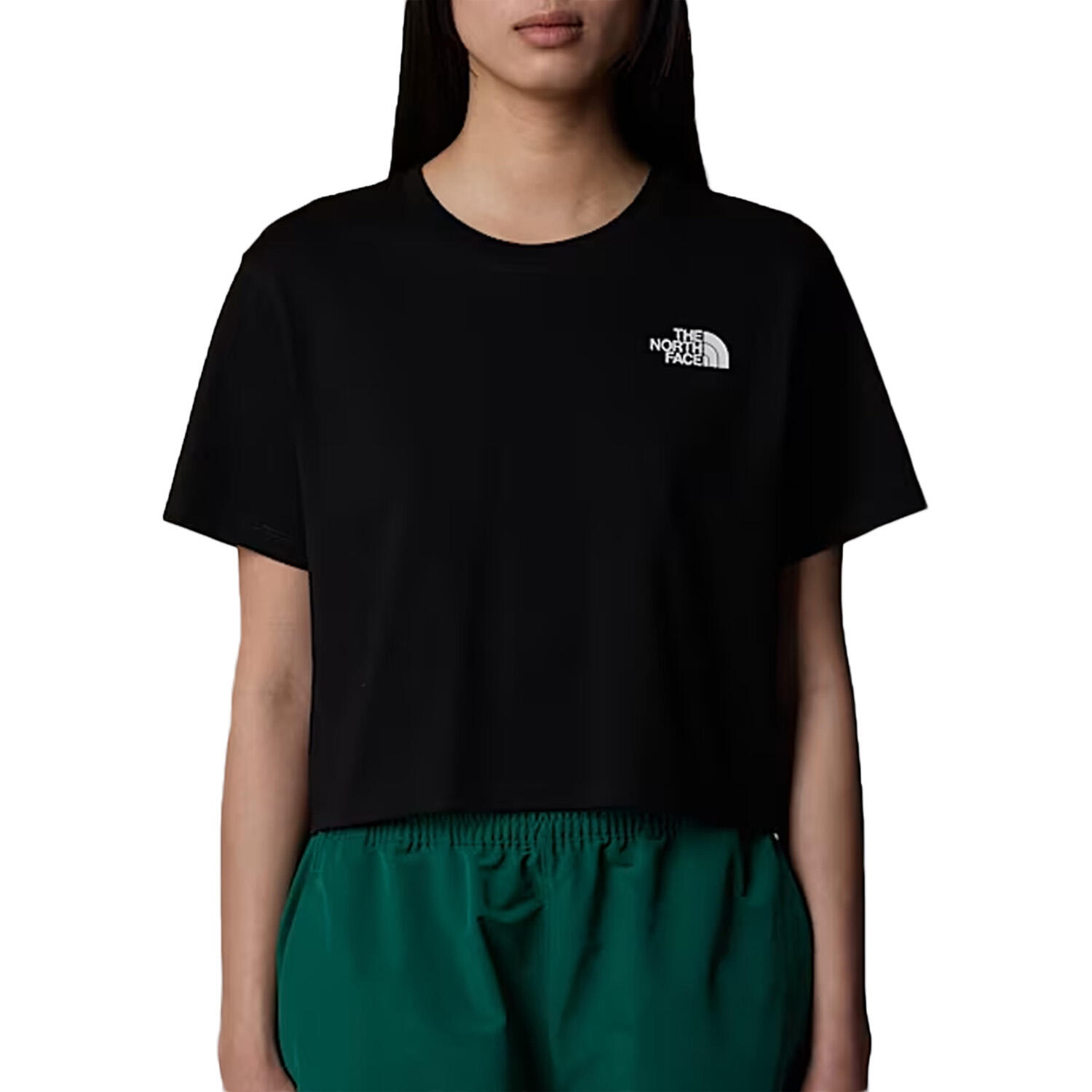 The North Face - T-shirt Crop Top W Simple Dome Cropped Slim Tee Femme Noir - T-shirt Manches Courtes - Noir - Decathlon