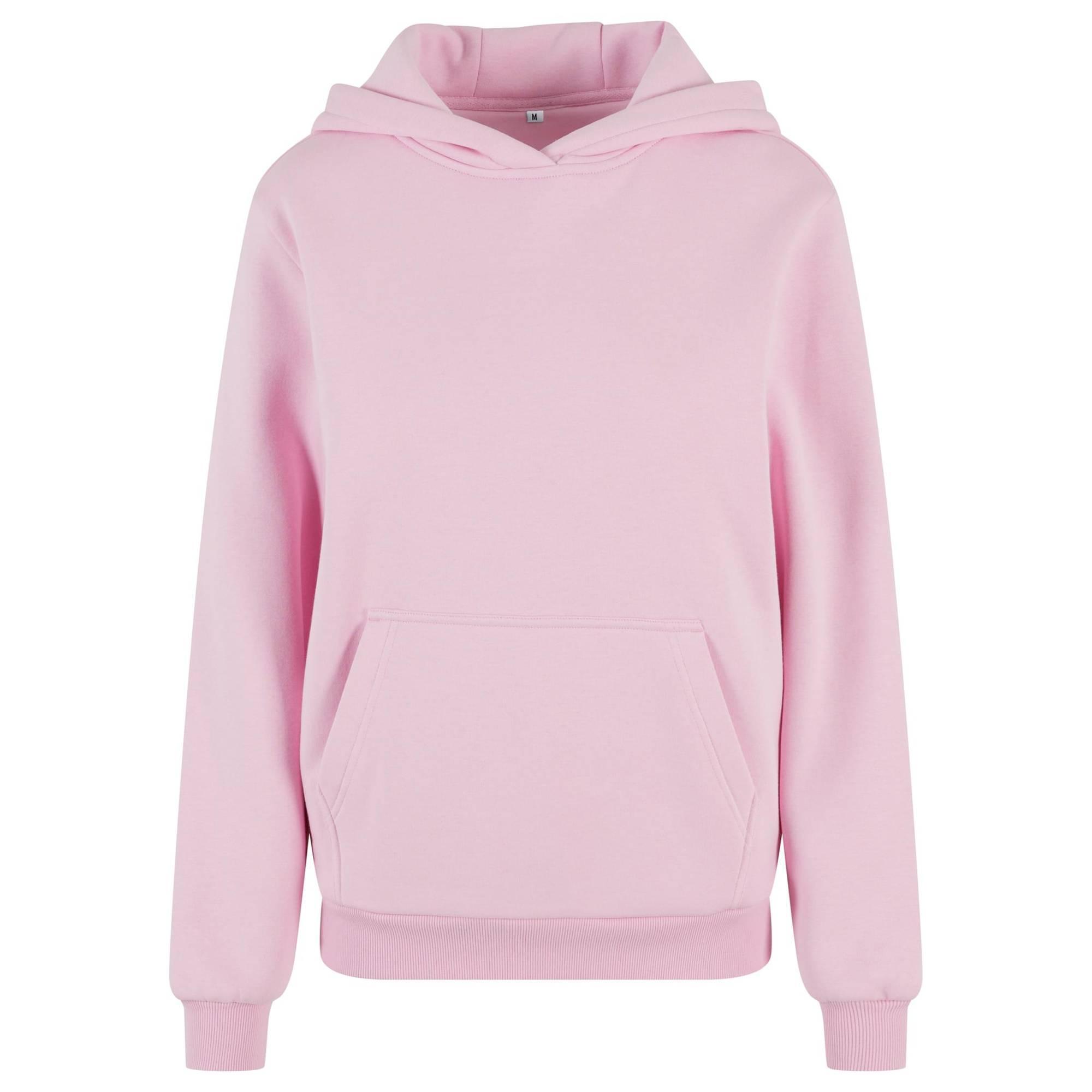 BUILD YOUR BRAND Womens/Ladies Fluffy Hoodie (Soft Pink)