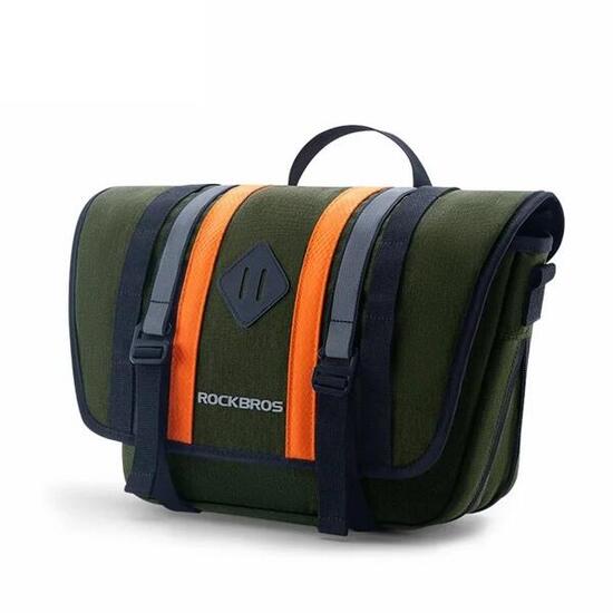 Borsa anteriore per bici riflettente espandibile da 4 litri con tracolla