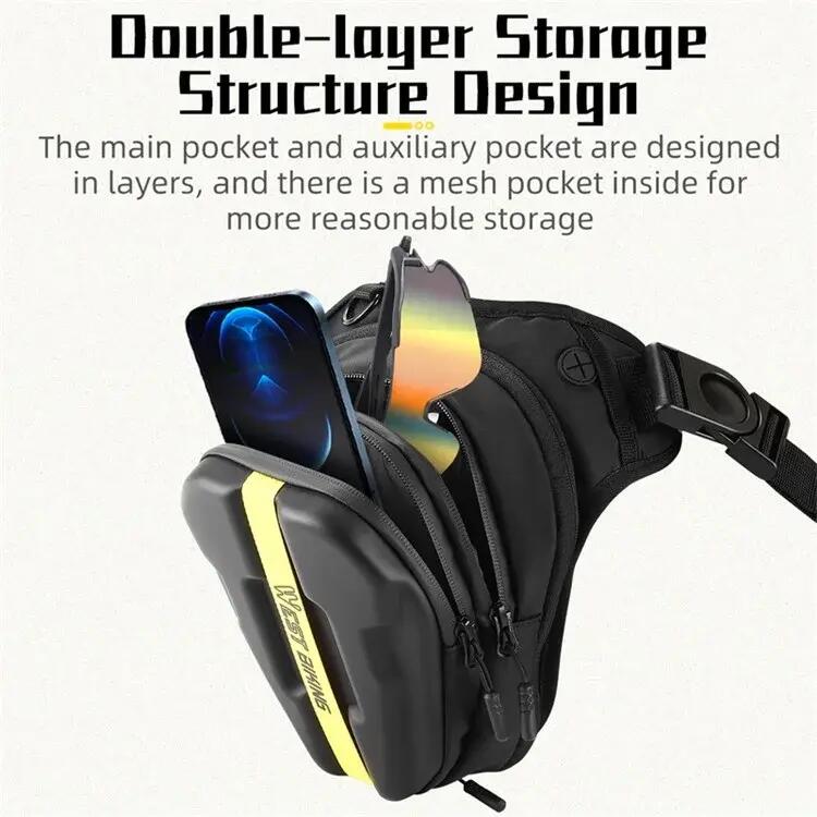 Bolso de hombro tipo bandolera tipo pierna negro 5/7