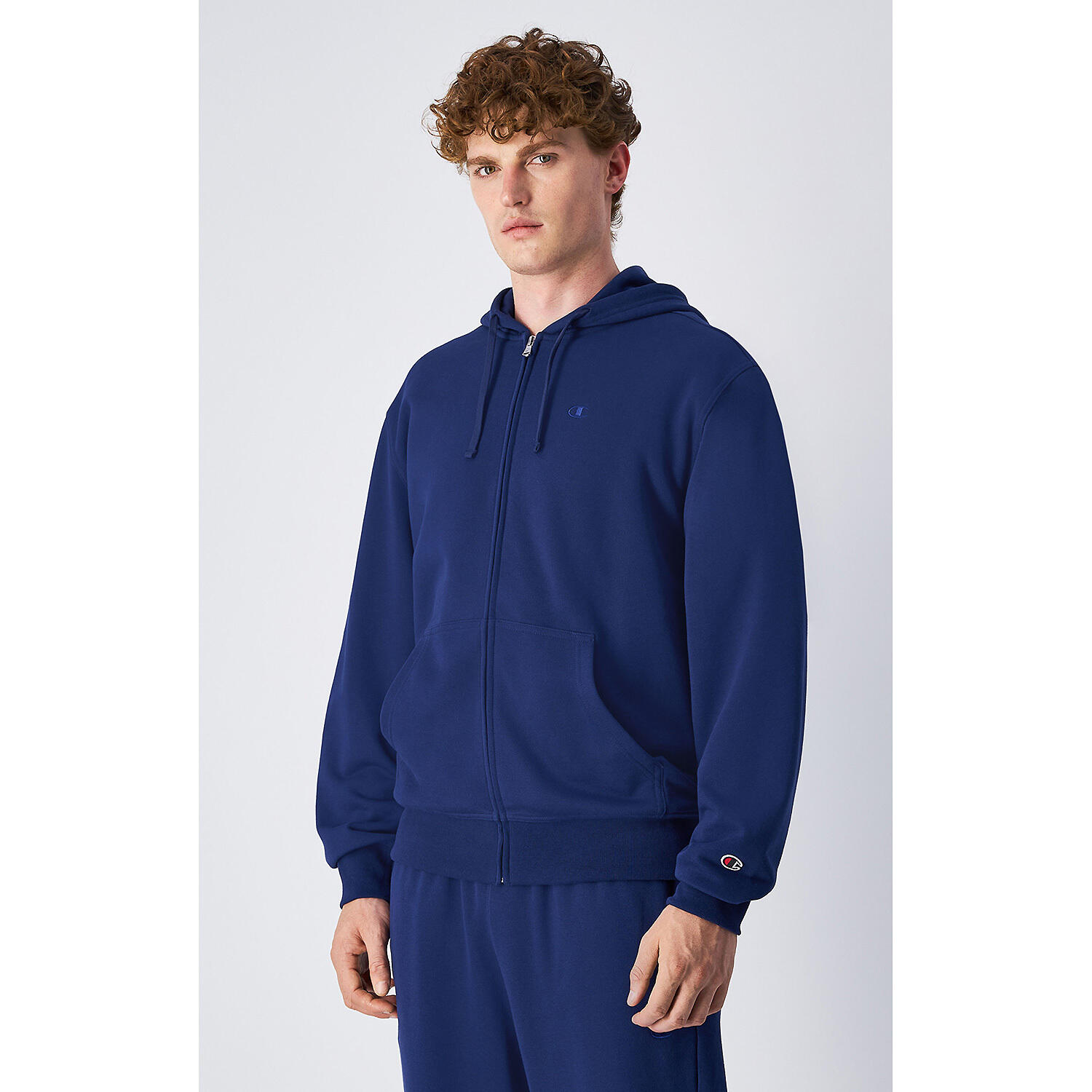 Champion FULL ZIP HOODIE SWEATSHIRT Heavy Soft Compact Blu Navi Uomo, S 2/3