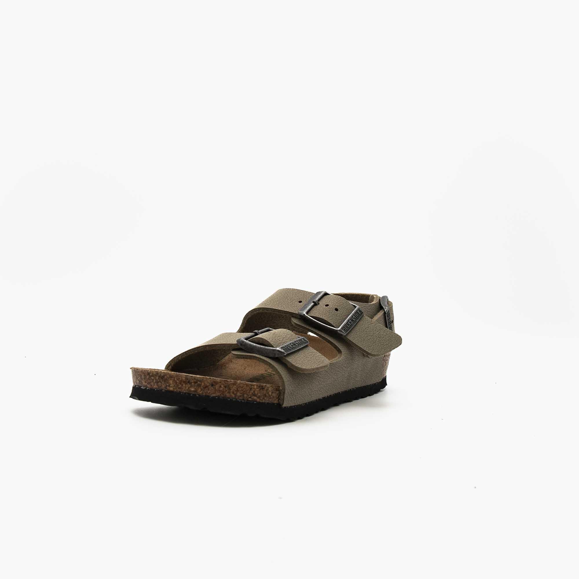 Birkenstock Milano Sandalen Kids Earthy Faded Khaki Veg, Birkibuc Kind 3/5