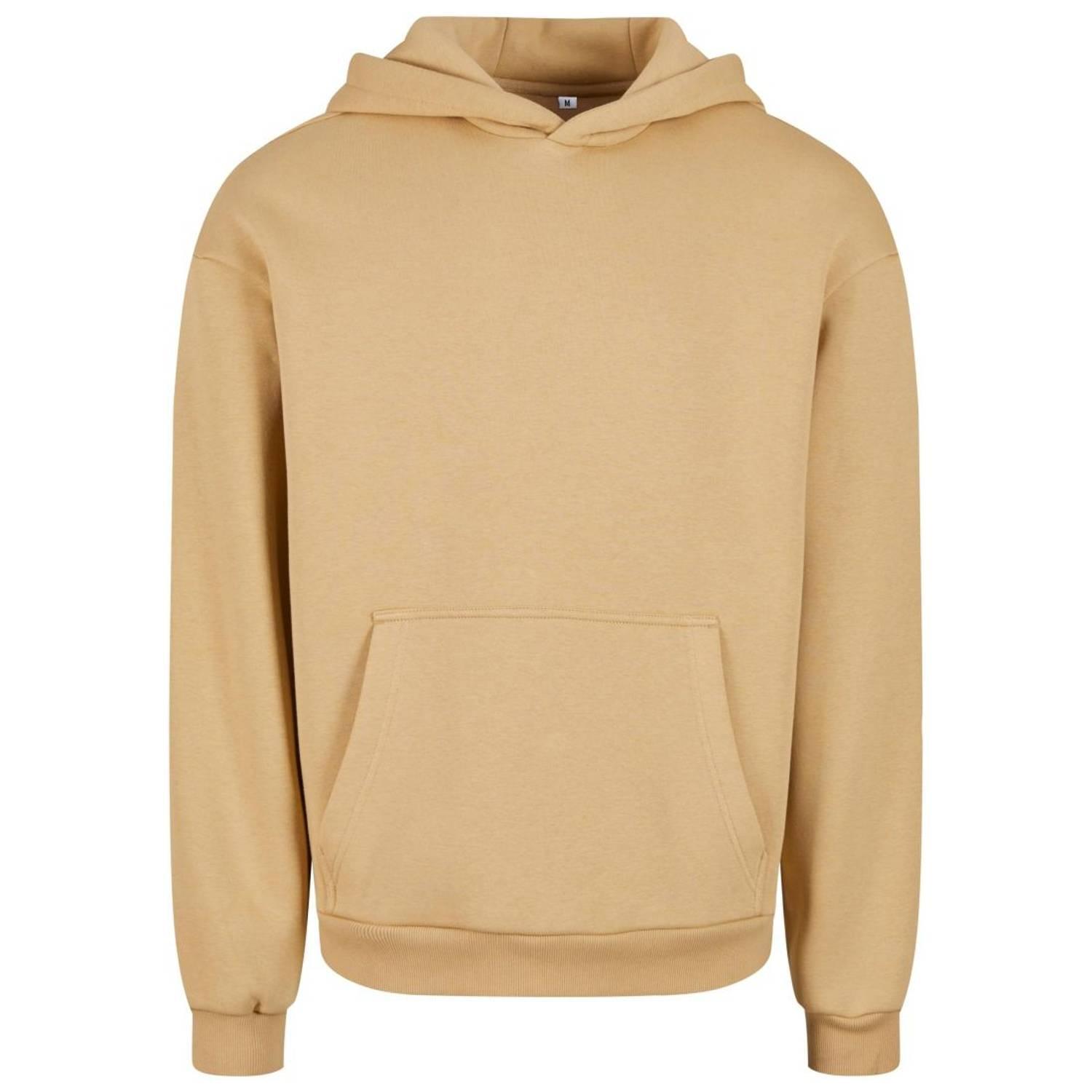 BUILD YOUR BRAND Unisex Adult Fluffy Pullover Hoodie (Union Beige)