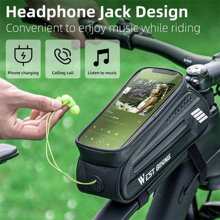 1,5 l Carbon Fiber Hard Shell Bike Telefon Tasche Wasserdicht Empfindlich 7/7
