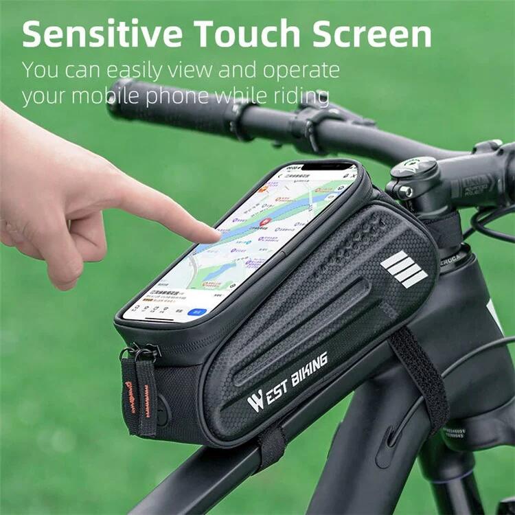 1,5 l Carbon Fiber Hard Shell Bike Telefon Tasche Wasserdicht Empfindlich 4/7