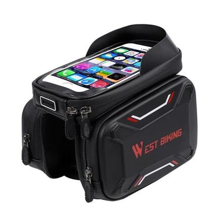 Sacoche de cadre avant de vélo à écran tactile étanche - Rouge