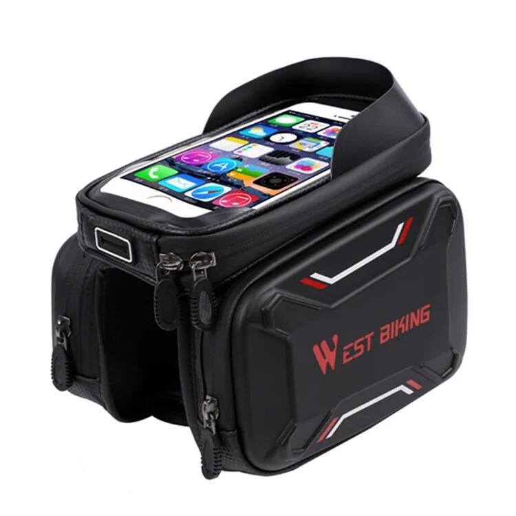 West Biking - Sacoche De Cadre Avant De Vélo À Écran Tactile Étanche   - Rouge - Sacoche De Cadre - Noir|rouge - Decathlon