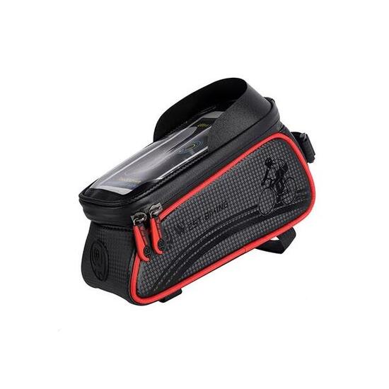 Sacoche de téléphone pour vélo étanche avec écran tactile - Rouge