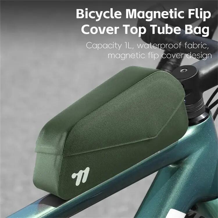 Borsa da bicicletta con chiusura magnetica Flip Top - Verde oliva 2/7