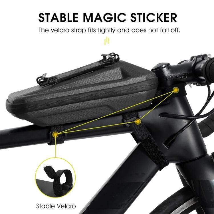Geantă de ghidon biciclete impermeabilă, suport telefon, negru