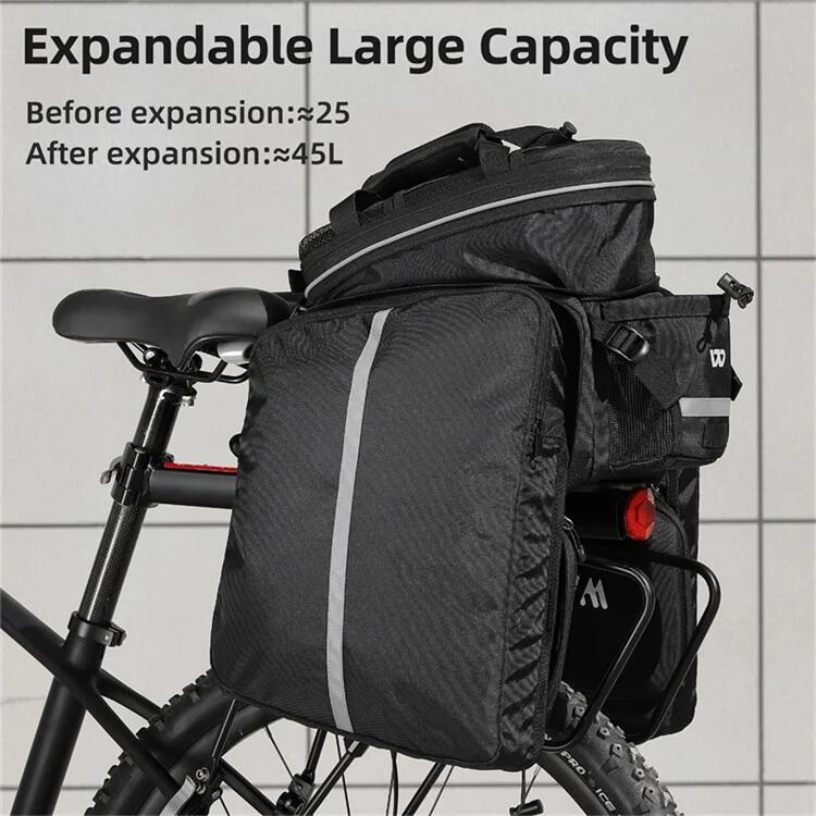 Sacoche de rangement de porte-bagages arrière de vélo en polyester 3/7