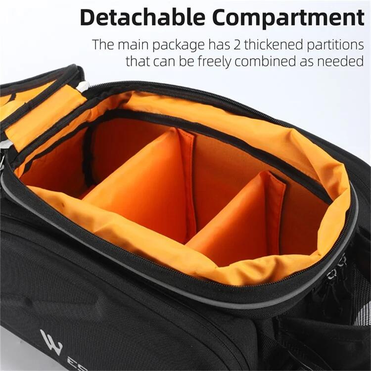 Sacoche de rangement de porte-bagages arrière de vélo en polyester 4/7