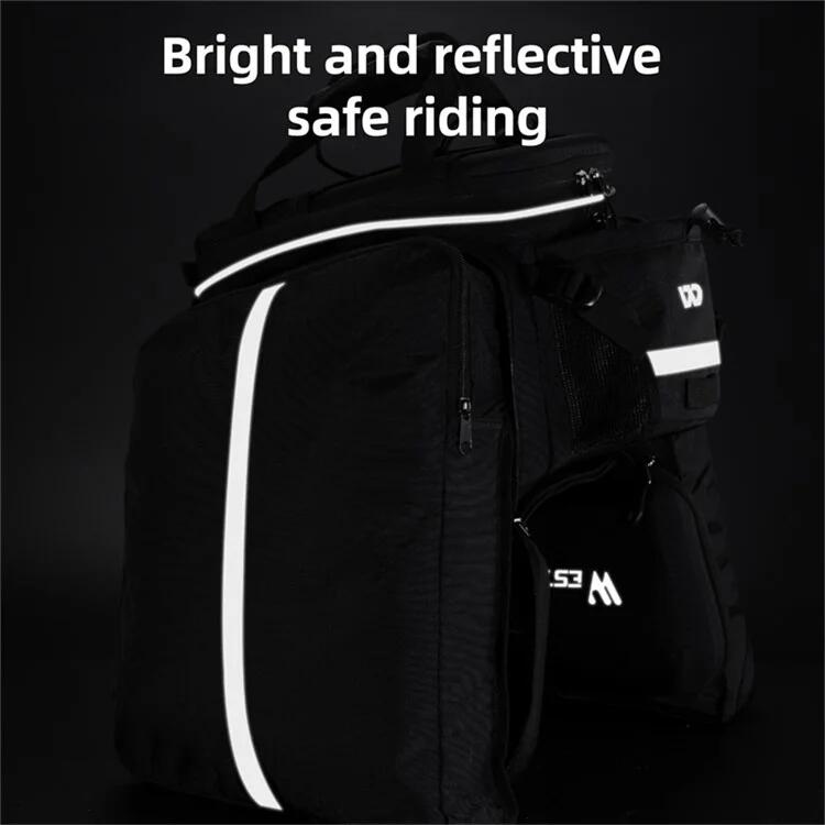 Sacoche de rangement de porte-bagages arrière de vélo en polyester 6/7