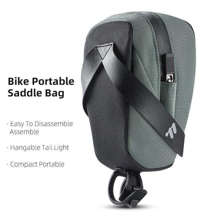 Sacoche de selle de vélo 0,8L en polyester  - Vert 2/3
