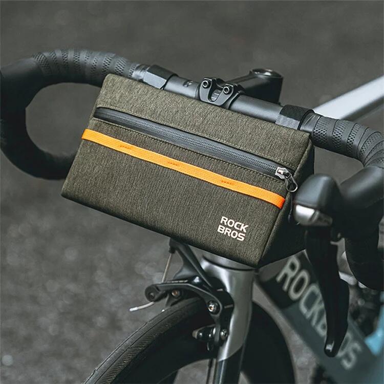 Bike Handlebar Bag 1.3L, Storage Pouch - Army Green 7/7