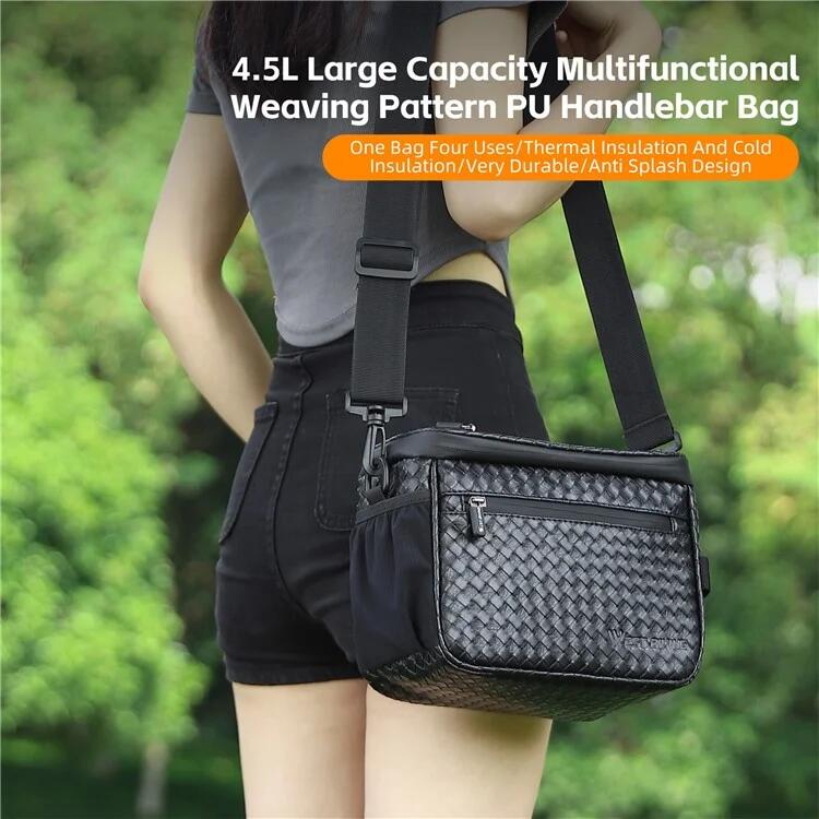 Bolsa aislante de cuero de PU para manillar de bicicleta, funda para teléfono 5/7