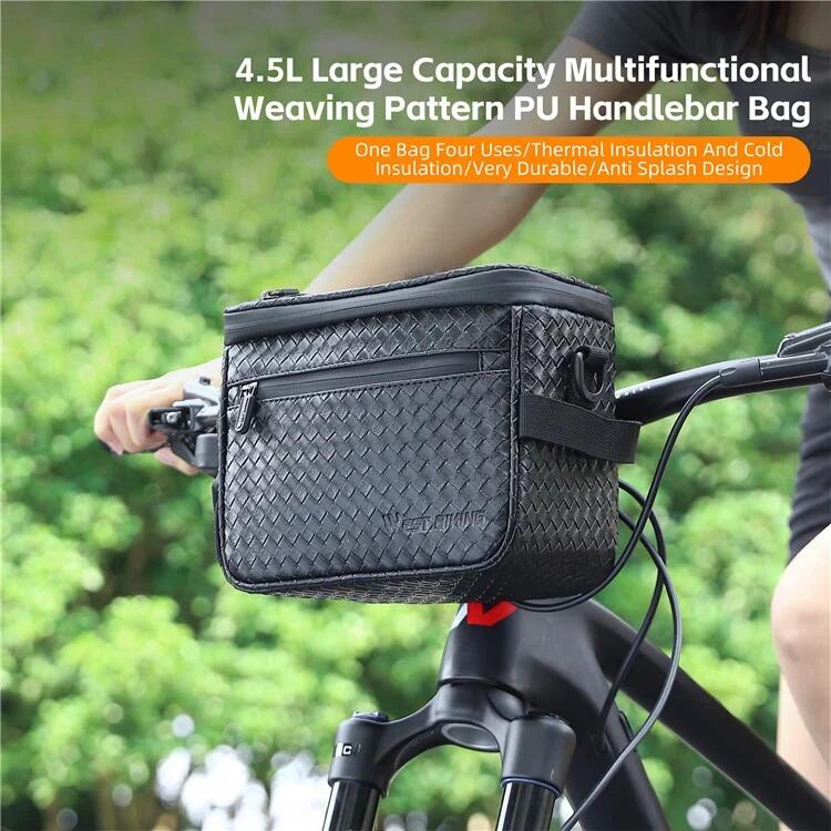 Bolsa aislante de cuero de PU para manillar de bicicleta, funda para teléfono 4/7