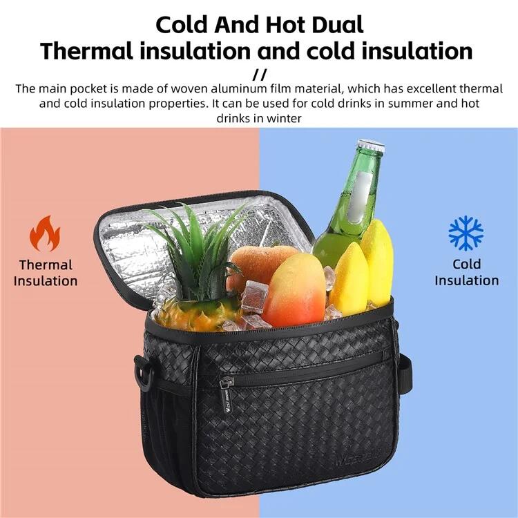 Bolsa aislante de cuero de PU para manillar de bicicleta, funda para teléfono 6/7