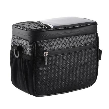 Sacoche d'isolation de guidon de vélo en cuir PU à écran tactile