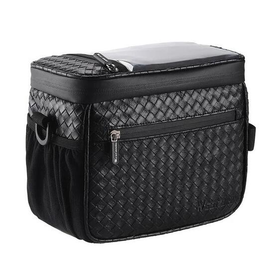 Sacoche d'isolation de guidon de vélo en cuir PU à écran tactile