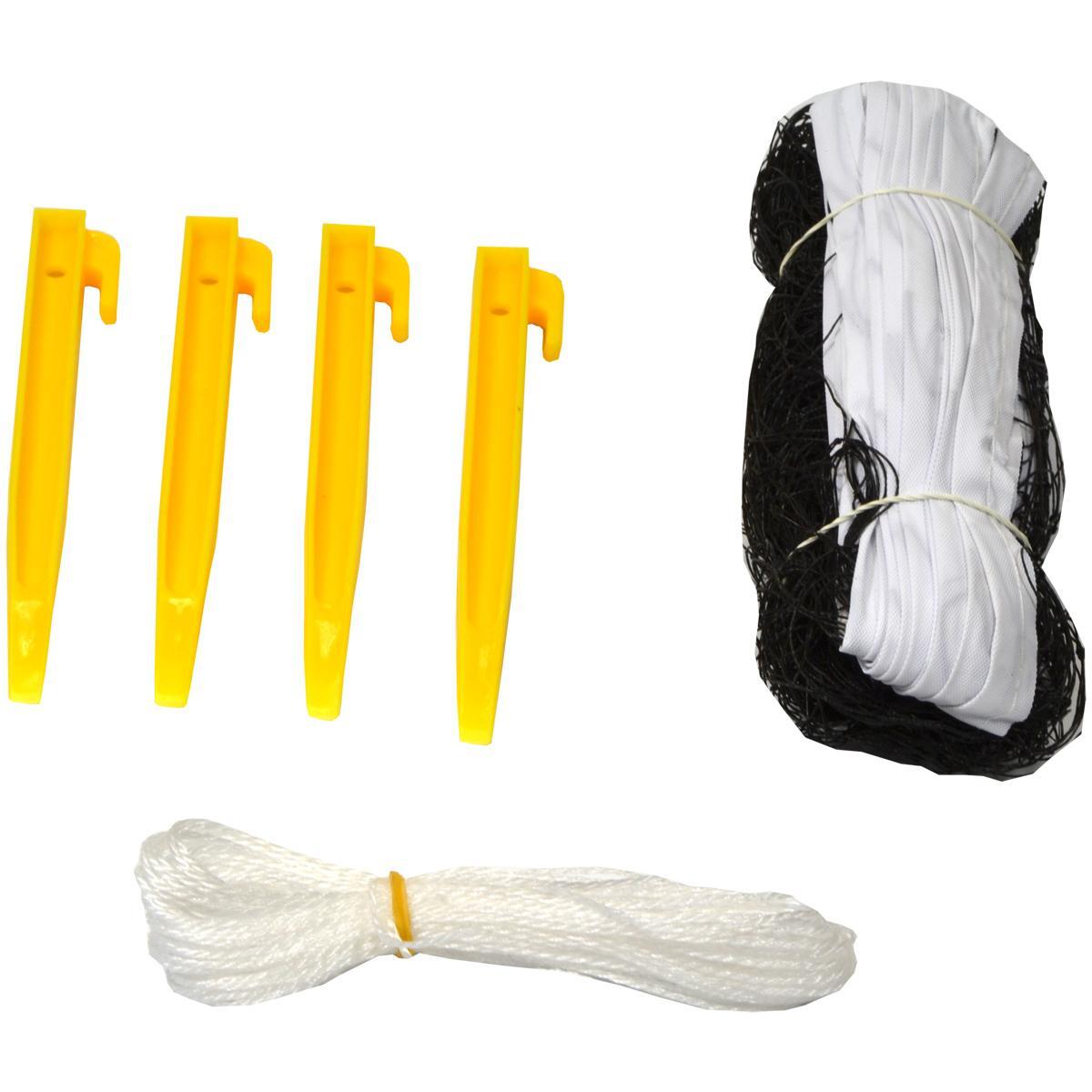 Enero komplettes Badminton-Set,4 Schläger,2 Federbälle,Hülle, Netz mit Rahmen 6/7