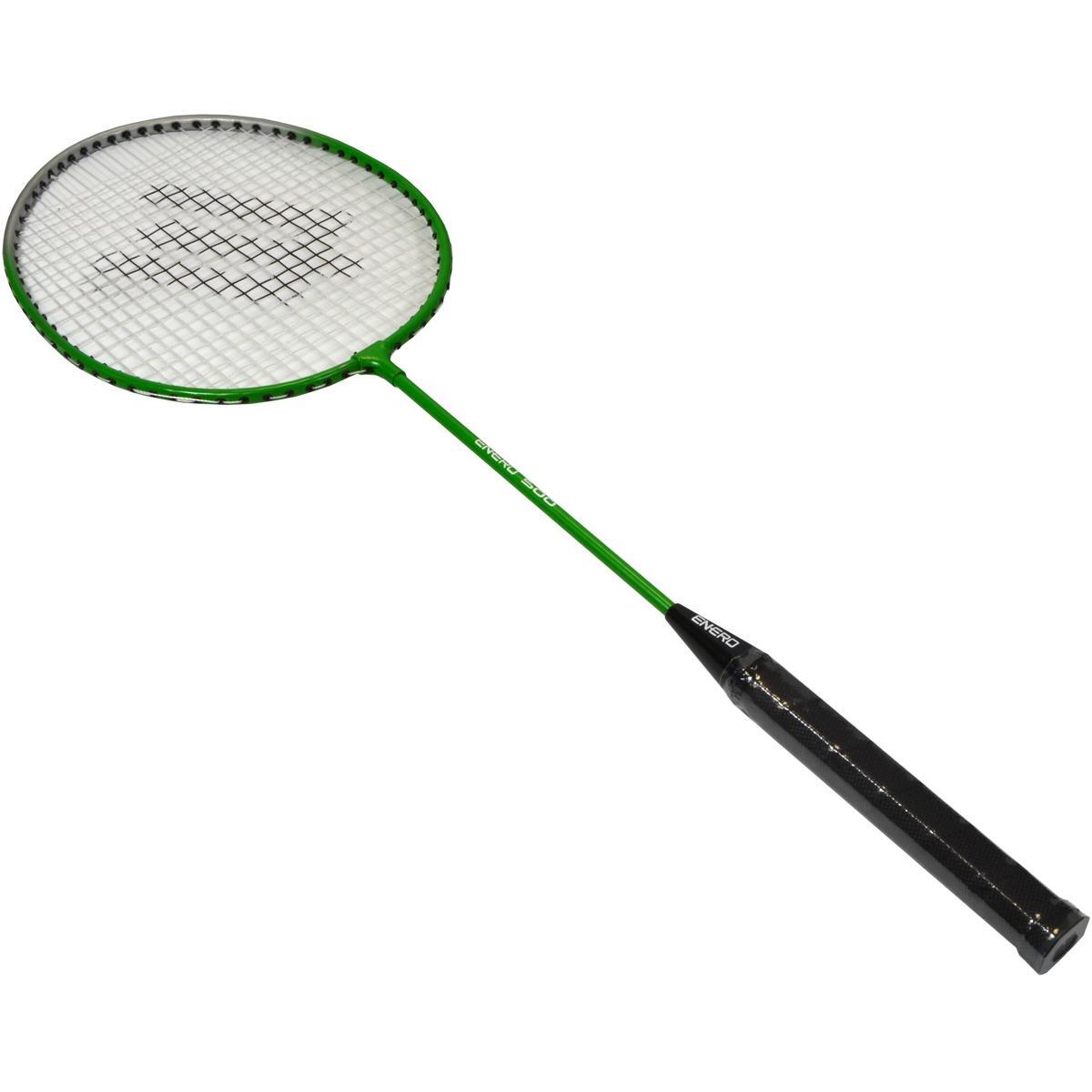 Enero komplettes Badminton-Set,4 Schläger,2 Federbälle,Hülle, Netz mit Rahmen 4/7