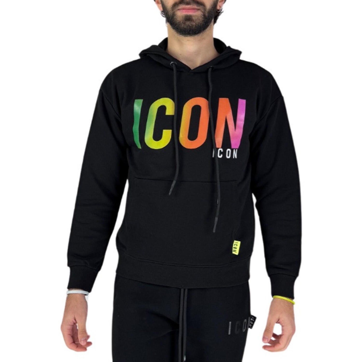 ICON Felpa Uomo   Felpa capp nero IU9047F